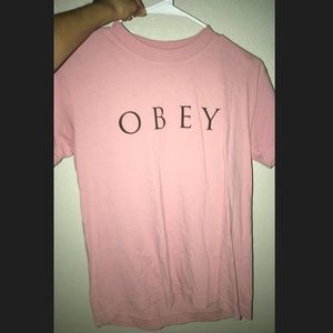 pink obey shirt